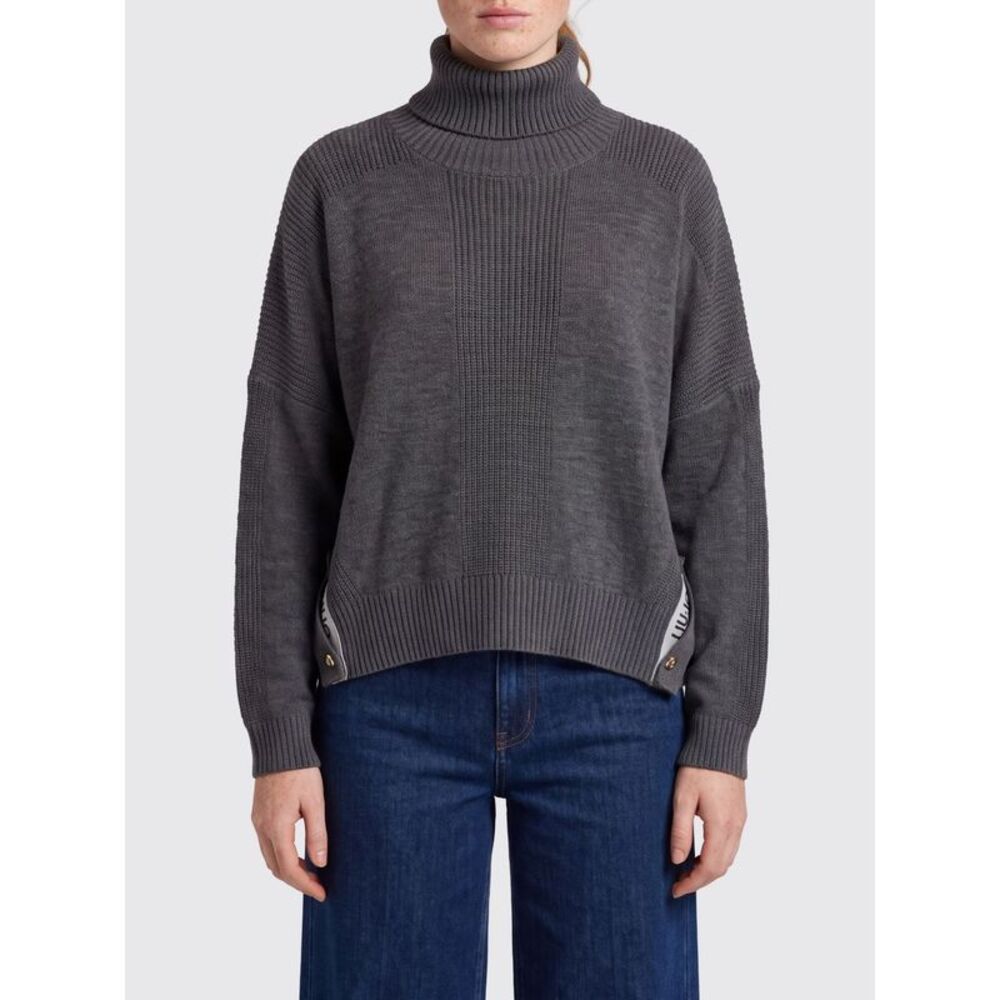 Liu Jo Women Liu Jo Wool Blend Turtleneck Jumper With Logo Buttons
